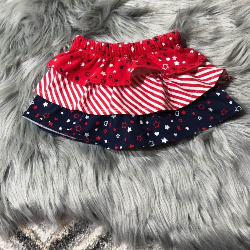 Faded Glory 0-3 M Patriotic ruffle skort